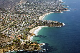 Aerial view of Orange County, California coastline
